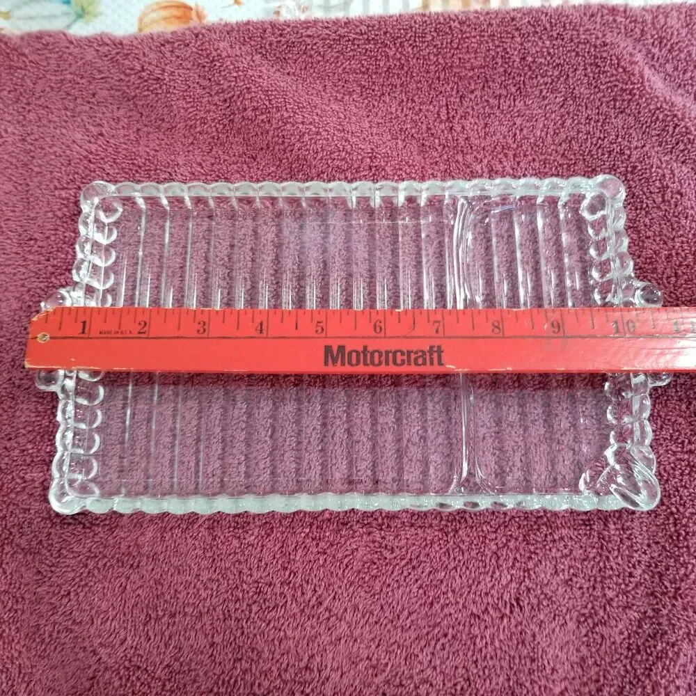 Vintage Indiana Glass–Style 3‑Section Clear Relish Tray (1960s–80s)